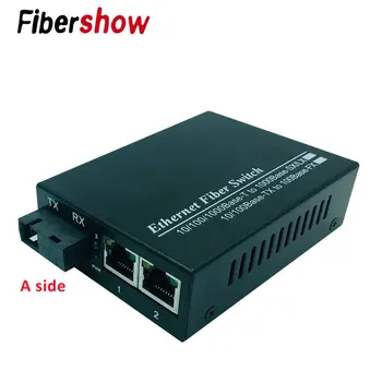 10/100/1000M Ethernet comutatorul de Fibre 2*RJ45&1*SC Optic Media Converter Modul Single Port de fibra