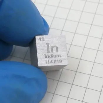 Indiu Metal 10mm Densitate Cub de 99.95% Pur pentru Element de Colecție