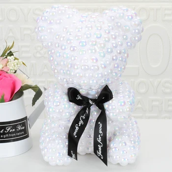 Perla a Crescut de Urs Flori Artificiale de Trandafir Teddy Bear Îndrăgostiților, Nunta, Ziua de nastere Cadou de Anul Nou pentru Femeie Îndrăgostiților Cadou Romantic