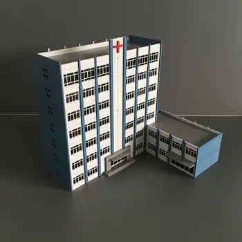 Outland Clădire Spital Model Spital 7-Poveste Clădire Albă N Scara 1/160 Nisip De Masă Modele