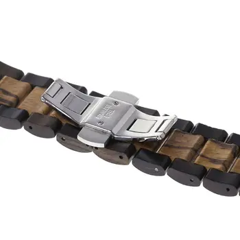 Lemn Watchband lemn de Santal Roșu 22mm Trupa Ceas Curea din Otel Inoxidabil de Metal pentru Samsung Gear Sport S3 Amazfit Smartwatch