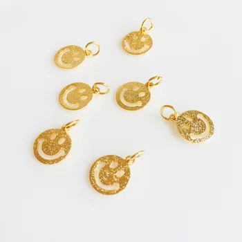 En-gros de 10 buc/lot de culoare de aur de aur farmece față zâmbitoare matt a face bijuterii de artizanat constatările DIY pentru femei