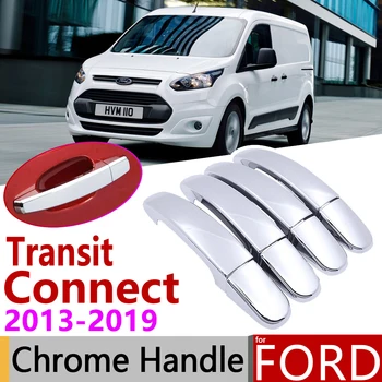 Pentru Ford Transit Connect MK2 Vagon 2013~2019 Chrome Mânerul Ușii de Acoperire Accesorii Auto Autocolante Trim Set 2016 2017 2018