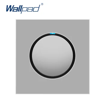 Wallpad Aleatoare faceți Clic pe Buton Întrerupător de Lumină Cu Indicator LED Soclu Gri Geam Panou Pentru Acasă