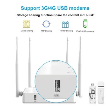 WE1626 Router Wireless 2.4 G 300Mbps Router WiFi 5 Porturi Router cu 4 Antene Externe