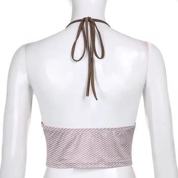 Vintage Mozaic y2k Culturilor Topuri de Moda pentru Femei Sexy V-neck Estetice Bretele cu Spatele gol Harajuku Slab Bretele 90 Cuteandpsycho