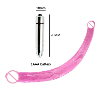 Glont Vibrator cu Dublu Dildo-uri Dual Capul Penisului Penis Lung Adult Sex Jucării pentru Lesbiene sex Feminin Masturbari Sex Produsele