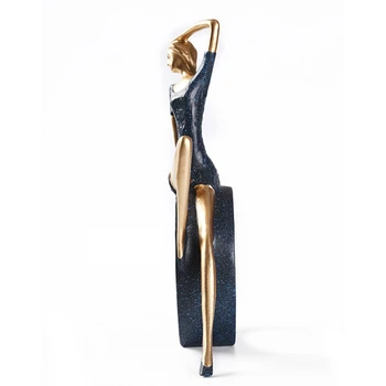Modern Decor Acasă Artă Abstractă Rășină Yoga Figurină De Porțelan Yoga Doamna Figura Statuie Studio Decor Ornament Model În Miniatură