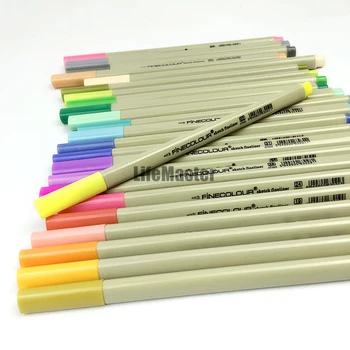 LifeMaster Finecolour Schiță Liner 0.3 mm 24 Set de Culoare Pal Culoare/Regulat Culoare Desen Stilou Extra Fin Perfect pentru Manga Design