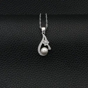 925 Sterling Silver Pearl Nupțial Bijuterii Set Pentru Femei, Decor Nunta Alb Cristal Cercei/Inel/Pandantiv/Colier Set