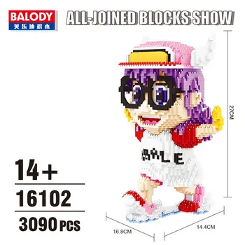 3090pcs+ Balody Micro Diamant Bloc kawaii Desene animate Arale Anime Figuri 3D Model Mini Cărămizi Jucării Pentru Copii pentru Adulti