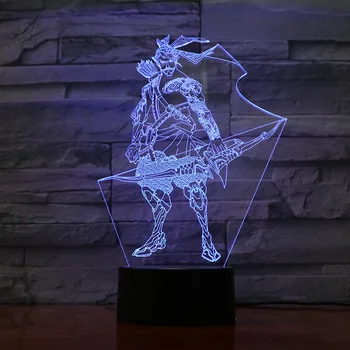 Jocul Overwatch Copii Lumina de Noapte LED-uri Senzor de Shimada Hanzo Figura Decor Dormitor Lumina Cadou de Ziua OW Masă de Noapte, Lampă de Noptieră