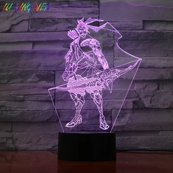 Jocul Overwatch Copii Lumina de Noapte LED-uri Senzor de Shimada Hanzo Figura Decor Dormitor Lumina Cadou de Ziua OW Masă de Noapte, Lampă de Noptieră