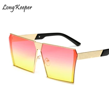 Timp Keeper 2019 Tendință Pătrat ochelari de Soare Femei UV400 Clar ochelari de soare Brand Unisex Ochelari de Soare Hexagon Cadru Metalic Bărbați Nuante