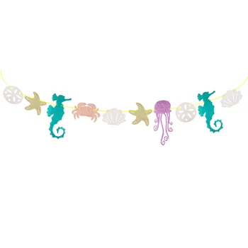 Mermaid Partidul Decor Lume Subacvatică Carton Ghirlanda Coada de Sirena Banner Ocean de Decorare Ziua de nastere Pentru Copii HW77