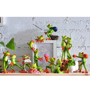 Kawaii Creative 3D Rășină Broasca Figurine Cabochon Meserii Stând Toaletă Ornamente Pentru Decor Acasă Rășină Broasca accesorii pentru casa
