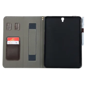 Jumătate din Piele cu Magnet Smart case Sta Curea de Mână Capacul Cartelei Funda Pentru Samsung Galaxy Tab S3 9.7 T820 T825 SM-T820 SM-T825