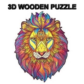 11 din Lemn de culoare Puzzle-uri de Animale Adulți DIY Puzzle pentru Copii Puzzle Fată Jucarii Copii Puzzle Formă Unică Lemn Montessori Jocuri