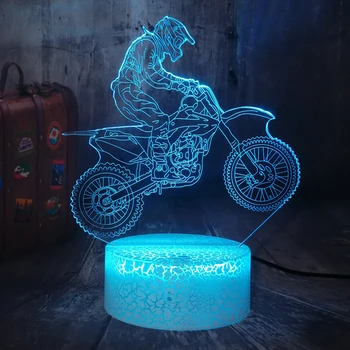 Motocicleta se răcească 3D Lumina de Noapte În 7 Culori Schimbare de Birou LED-uri Lampa de Masa 3D Iluzie Lămpi Pentru Decor Dormitor pentru Băieți Ziua lampa Jucarii