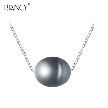 Moda 925 sterling silver black pandantive perle de apă dulce colier pandantiv 8-9mm naturale pearl colier de bijuterii de nunta