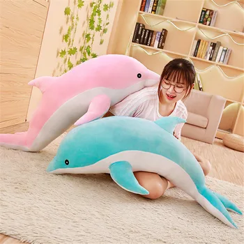 Preț scăzut 30cm Kawaii Delfin Papusa de Plus Umplute Jos Bumbac Anima pui de Somn Perna Copii Creative Jucărie Cadou de Craciun pentru Fete