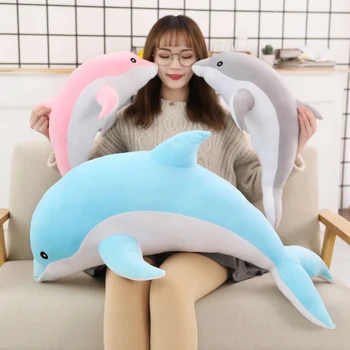 Preț scăzut 30cm Kawaii Delfin Papusa de Plus Umplute Jos Bumbac Anima pui de Somn Perna Copii Creative Jucărie Cadou de Craciun pentru Fete