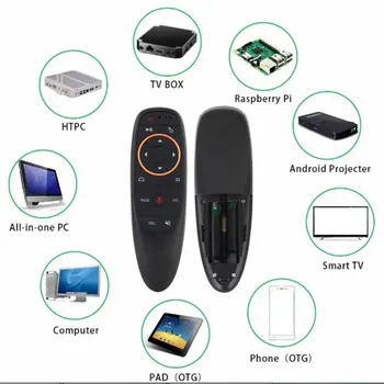 G10 Voce de Control de la Distanță Plastic ABS Silicon 2.4 G Wireless Air Mouse IR de Învățare pentru Android tv box 1 Set