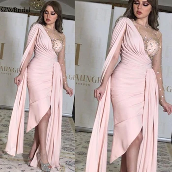 New Sosire Sifon Maneca Lunga Musulman rochie de seară cu Margele Dubai Moda Rochie de Seara Rochii Formale 2021 Halat De Petrecere