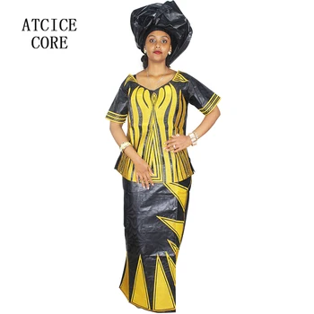 African rochii pentru femei baizn riche de design de broderie rochie scurtă rapper cu eșarfă DP214