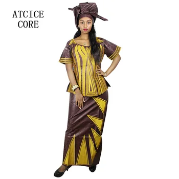 African rochii pentru femei baizn riche de design de broderie rochie scurtă rapper cu eșarfă DP214