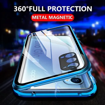 Pentru OPPO Reno 4 Pro Cazuri Metal Lentila Camerei Caz de protecție Pentru OPPO Realme X50/Pro 5G Magnetice Spate Sticla capac Spate