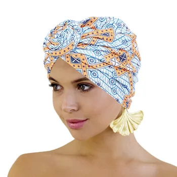 2020 Moda Boemia Bumbac Căptușite Bonete Femei Africane Vortex nod Model de Imprimare Tesatura Ankara Turban Pălărie Musulmane Hijab Turbane