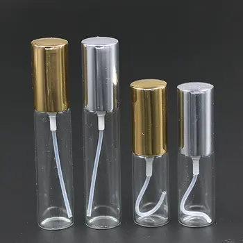 50pcs/lot Nou 5ml Clar Sticla cu Pulverizator 10 ml Gol Sticla de Parfum Cu Aur, Argint Aluminiu Atomizor Parfum de Călătorie Sticla