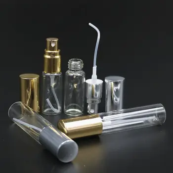 50pcs/lot Nou 5ml Clar Sticla cu Pulverizator 10 ml Gol Sticla de Parfum Cu Aur, Argint Aluminiu Atomizor Parfum de Călătorie Sticla
