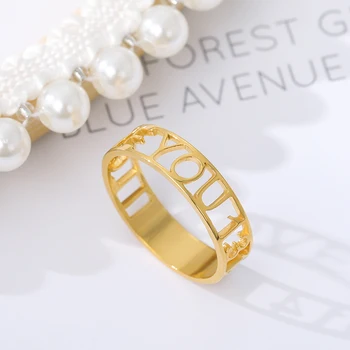 Numele Personalizate Inele Din Oțel Inoxidabil, Aur, Argint Personalizat Inel Bijuterii Plăcuța De Inele Pentru Femei Fete Trupa De Nunta Handmade