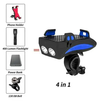 2000/4000LM Biciclete Lumina USB Reîncărcabilă LED Biciclete Lampa de Cap cu Bicicleta Corn cu Suport pentru Telefon Powerbank 4 în 1 Ciclism MTB Față de Lumină