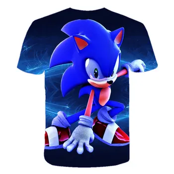 Vara tricou Copil Sonic Ariciul Haine 3D Imprimate tricou de desene animate T-shirt Casual, Haine pentru Copii Moda Băiat Topuri