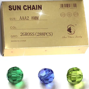 AAA 8mm Sticla Rotunde de Cristal Margele Colorate Distanțier Șirag de mărgele Pentru DIY Brățară Bijuterii de Luare 288PCS/Cutie
