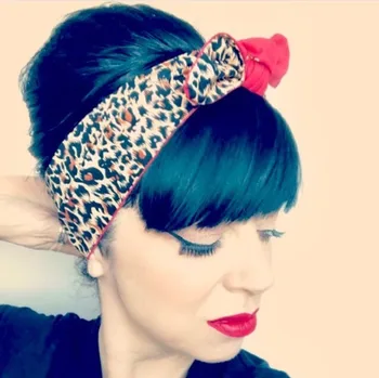 Femei vintage anii ' 50 leopard print sârmă de susținere rockabilly cravată de păr pinup bandană cap eșarfă folie sexy accesorii