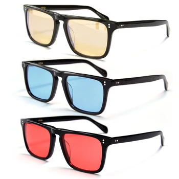 Lumina de lentile de ochelari de soare pentru blue lentile de ochelari Moda Retro Bărbați ochelari de Soare Patrati