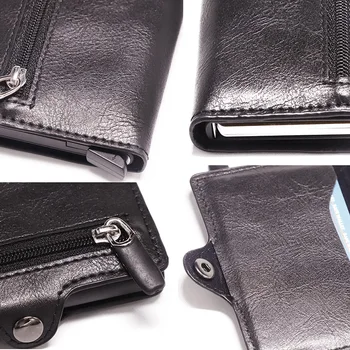 Cizicoco RFID Anti-furt Titularul Cardului de Credit Subțire ID-ul Cartelei Unisex Automat Metal Solid Card Bancar Portofel de Afaceri Mini
