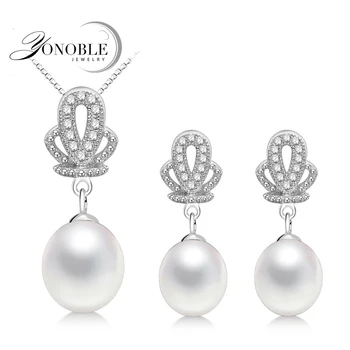Real Naturale De Apă Dulce Pearl Set Pentru Femei,Nunta De Argint 925 Cercei Seturi De Bijuterii Fine Cadou De Logodnă