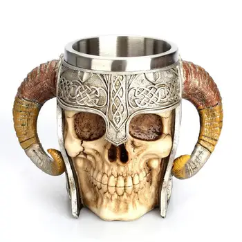 Craniu de creatie Cana 600 ml Viking Berbec cu Coarne Pit Lord Războinic Bere Stein Tankard Cana de Cafea Ceasca de Ceai Bar Drinkware Cadou