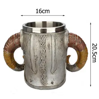 Craniu de creatie Cana 600 ml Viking Berbec cu Coarne Pit Lord Războinic Bere Stein Tankard Cana de Cafea Ceasca de Ceai Bar Drinkware Cadou