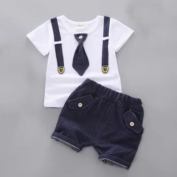 Copii Baby Boy Papion Vara Set Haine Copii Domn Scurtă tricou + Pantaloni Toddler Boys Haine Casual, Haine Copii
