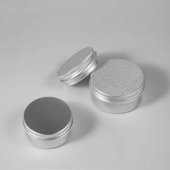 50pcs Refill Aluminiu Lumânare Borcan de Tinichea Goală de Metal Crema Balsam de Buze Recipient Ceara de Par Oală de Argint Poate Etanșe 5g 15g 30g 50g 100g