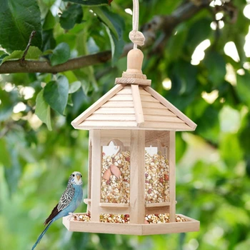 Wild Bird Feeder Grădină Curte de Decor Exterior Pasăre Distribuitor de Alimente hrănirea Păsărilor consumabile 5