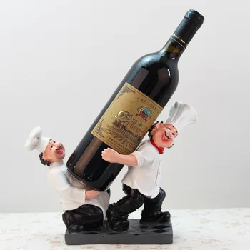 Rack de vin Decor Europene Dublu Chef Figurine de Rasina de Artizanat Decorațiuni Creative High-end Vin Titular de Cadouri de Afaceri