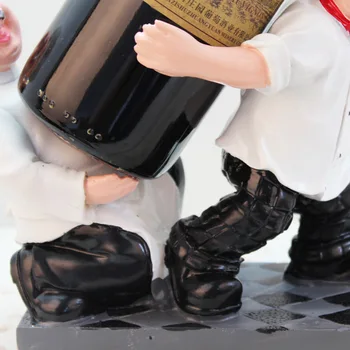 Rack de vin Decor Europene Dublu Chef Figurine de Rasina de Artizanat Decorațiuni Creative High-end Vin Titular de Cadouri de Afaceri
