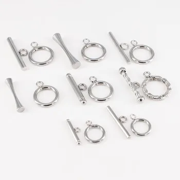 Din oțel inoxidabil ax colier cerc de comutare cleme bratara conexiune bijuterii accesorii de părți (vânzare de seturi)